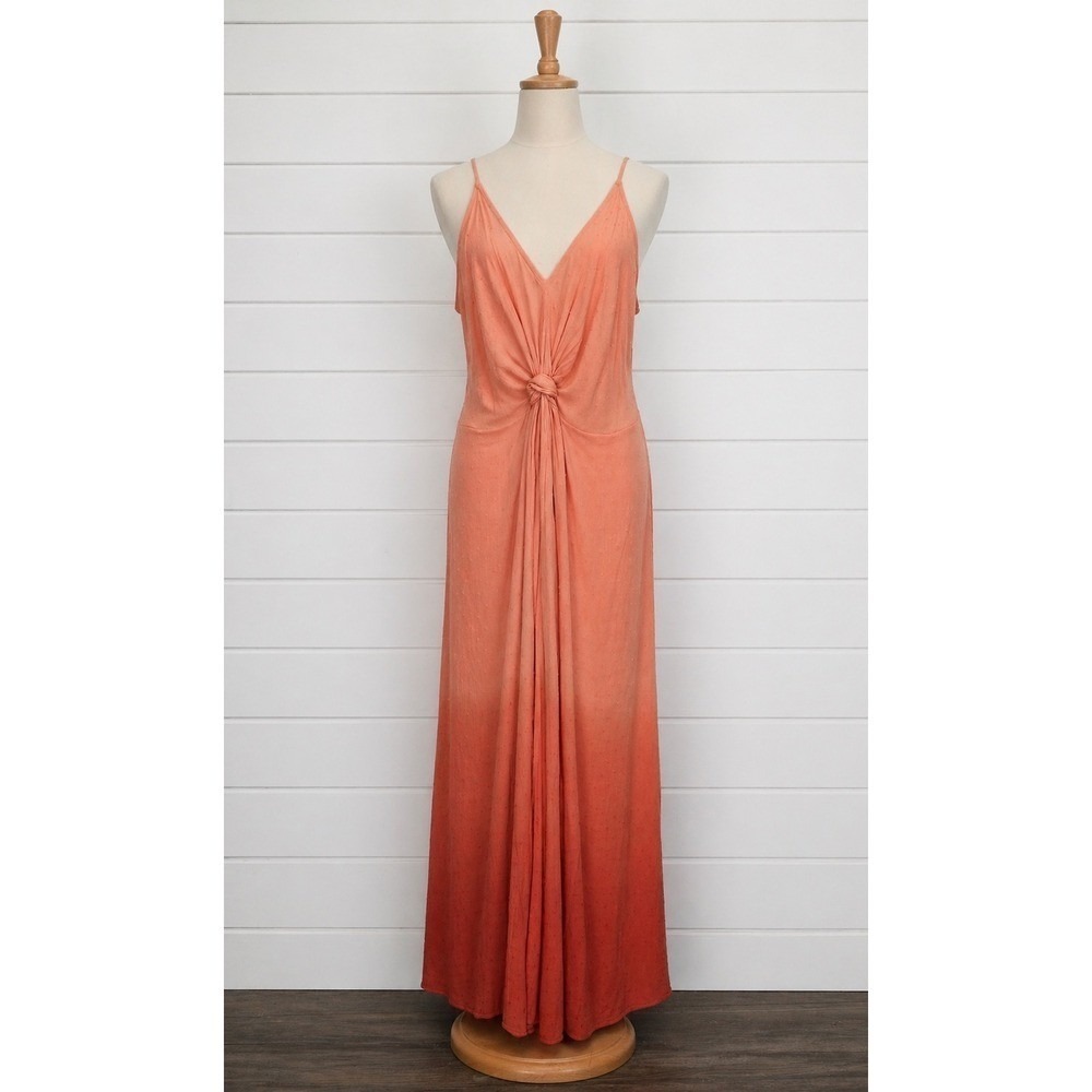 Promesa Maxi Dress Womens L Blush Orange Ombre Boho Beach Resortwear Sunset Date